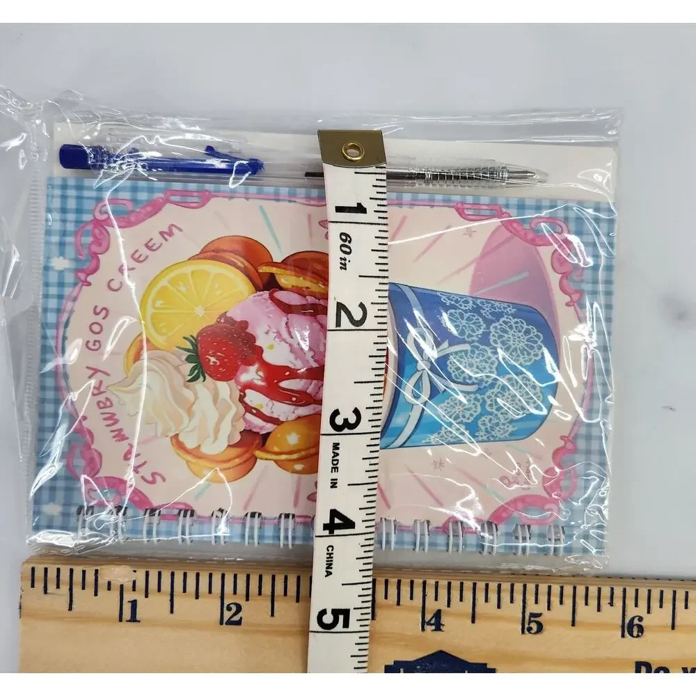 2 Spiral Pocket Notebook/Pen Ice Cream Cup & Candyland 4x5.5